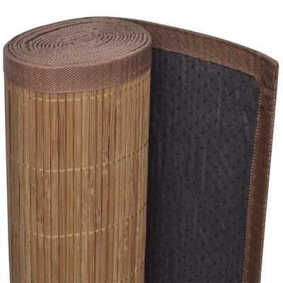 vidaXL paklājs, 100x160 cm, brūns bambuss