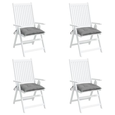 vidaXL dārza krēslu spilveni, 4 gab., pelēki, 40x40x7 cm, audums