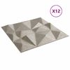 vidaXL Sienas paneļi 12 pcs Dimanta Betons 50 x 50 cm XPS Putu