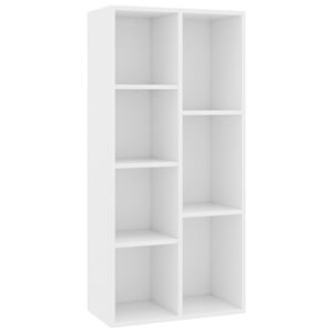 vidaXL grāmatu plaukts, balts, 50x25x106 cm, inženierijas koks
