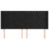 vidaXL galvgalis ar malām, melns samts, 203x16x118/128 cm