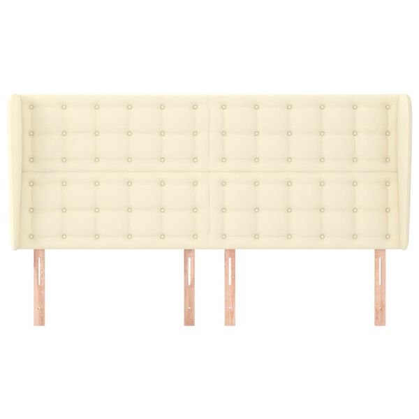 vidaXL galvgalis ar malām, 163x23x118/128 cm, krēmkrāsas mākslīgā āda