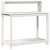 vidaXL stādī&scaron;anas galds ar plauktiem, balts, 108x50x109,5 cm, priede