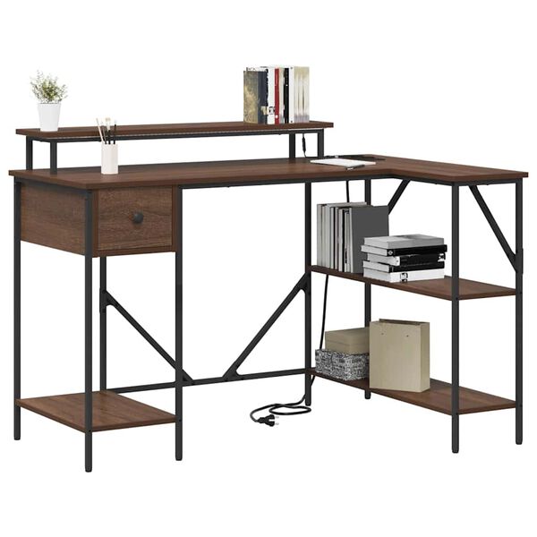 vidaXL Galds Brūns ozols 120 x 79 x 86,5 cm Inženierijas koks