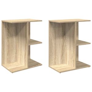 vidaXL naktsskapī&scaron;i, 2 gb., ozolkoka, 46,5x29x61 cm, inženierijas koks