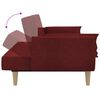 vidaXL 2-vietīga dīvāngulta ar diviem spilveniem, vīnsarkans audums