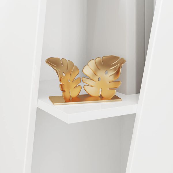 vidaXL Sānu plaukts Augsta spīduma baltā krāsa 33 x 32 x 70,5 cm