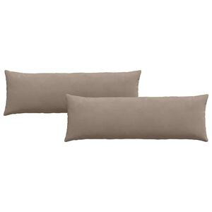 vidaXL Dīvāna spilveni 2 pcs Pelēkbrūna 120 x 40 cm audums