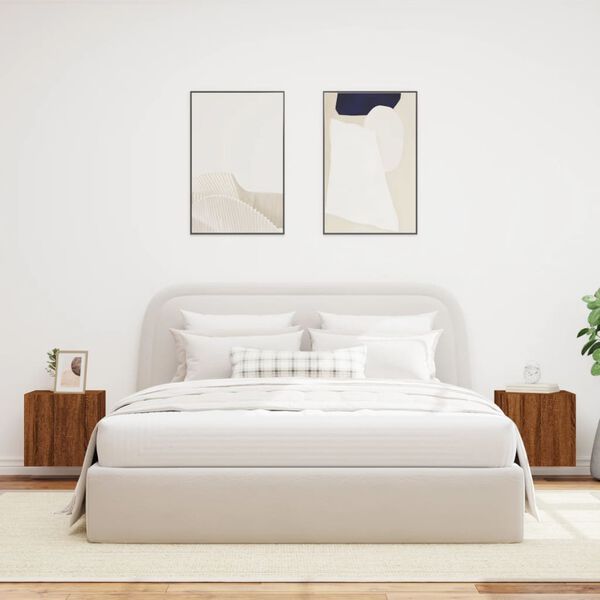 vidaXL TV plaukti ar LED lampiņām, 2 gab., 40,5x35x40 cm, brūna ozola