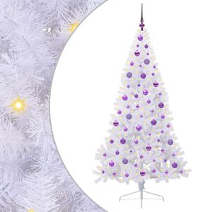 vidaXL Mākslīgā Ziemassvētku eglīte Balts 180 cm PVC un tērauds