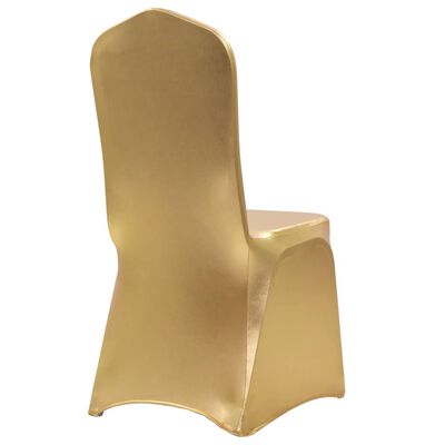 vidaXL krēslu pārvalki, 25 gab., elastīgi, zelta krāsa