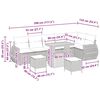 vidaXL Dārza dīvānu komplekts ar spilvenu 9 pcs Pelēka Polirāts