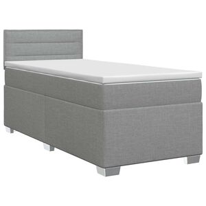 vidaXL Kontinentālā gulta ar matraci Gai&scaron;i pelēka 90 x 190cm Audums