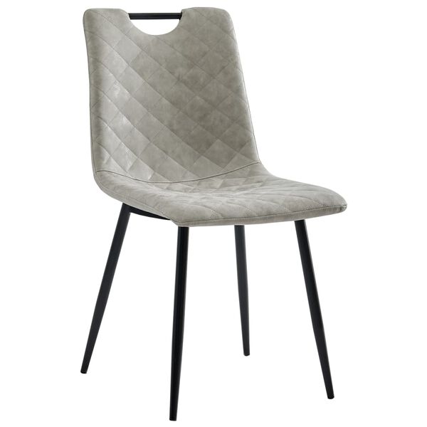 vidaXL virtuves krēsli, 2 gab., gai&scaron;i pelēka mākslīgā āda