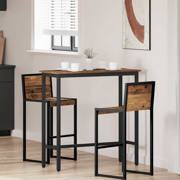 vidaXL galds Vecs koks 100 x 40 x 100,5 cm Inženieru koks un tērauds