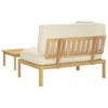 vidaXL Dīvānu komplekts 2 pcs Krēmkrāsa Cietā akācijas koks