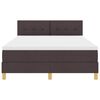 vidaXL LED gultas pamatne ar matraci Tum&scaron;i brūna 160 x 200 cm audums