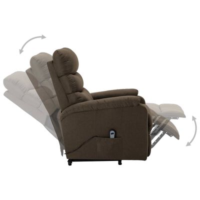 vidaXL atpūtas krēsls, paceļams, brūns audums