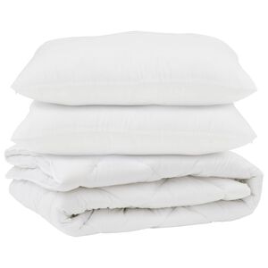 vidaXL Sega ar spilvenu 3 pcs Balts Mikro&scaron;ķiedra