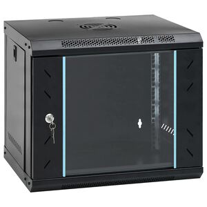 vidaXL Tīkla skapis ar uzglabā&scaron;anu Black 530 x 400 x 450 mm Tērauds