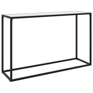 vidaXL konsoles galdiņ&scaron;, balts, 120x35x75 cm, rūdīts stikls