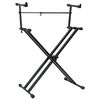 vidaXL taustiņinstrumentu statīvs, X forma, dubults, melns
