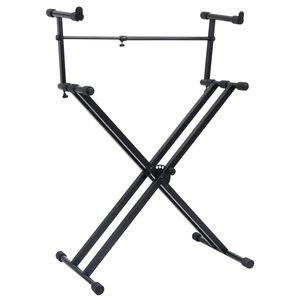 vidaXL taustiņinstrumentu statīvs, X forma, dubults, melns