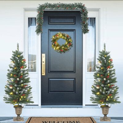 vidaXL 4-daļīgs Ziemassvētku rotājumu komplekts durvīm, PVC