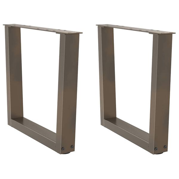 vidaXL kafijas galdiņa kājas, 2 gab., V-veida, dabīgs tērauds, 60x(42-43,3) cm