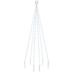 vidaXL Ziemassvētku egle karoga mastam, 108 vēsi baltas LED, 180 cm