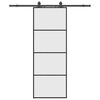 vidaXL bīdāmās durvis ar stiprinājumiem, melns, stikls, 76x205 cm