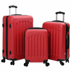 vidaXL Koferis 3 gab. Sarkana 50 x 31 x 78 cm ABS plastmasa