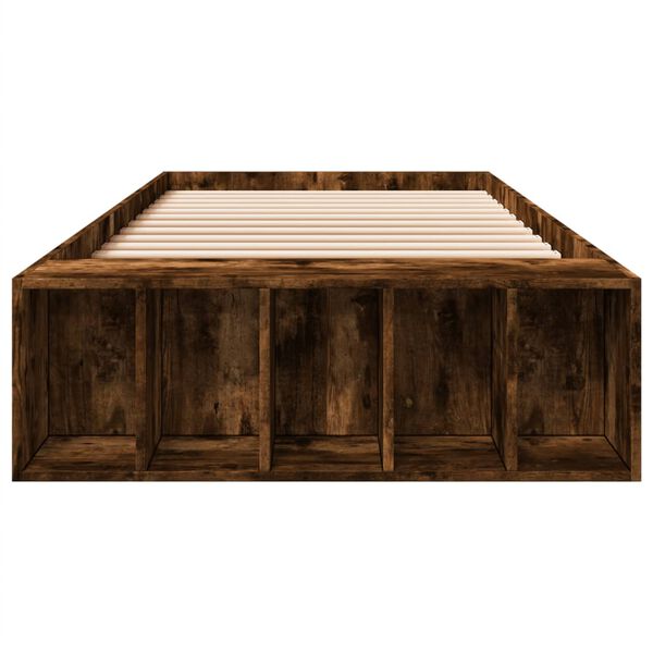 vidaXL gultas rāmis, ozolkoka krāsā, 75x190 cm, inženierijas koks