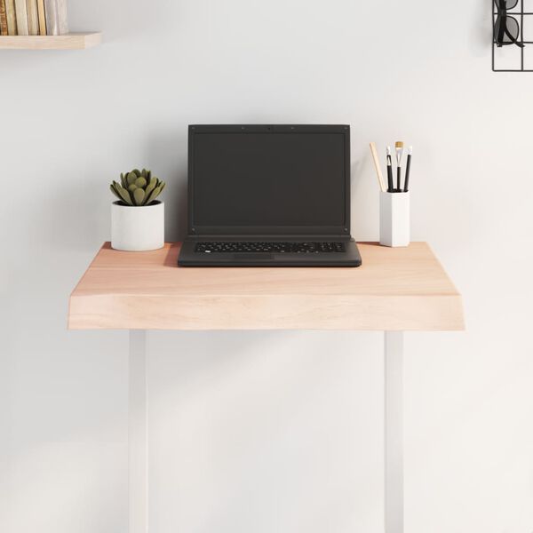 vidaXL galda virsma, 60x60x(2-6) cm, masīvkoks, dabīgas formas mala