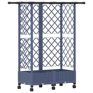 vidaXL Pacelta gulta ar treliem un jumtu Pelēka 124 x 40 x 127 cm PP