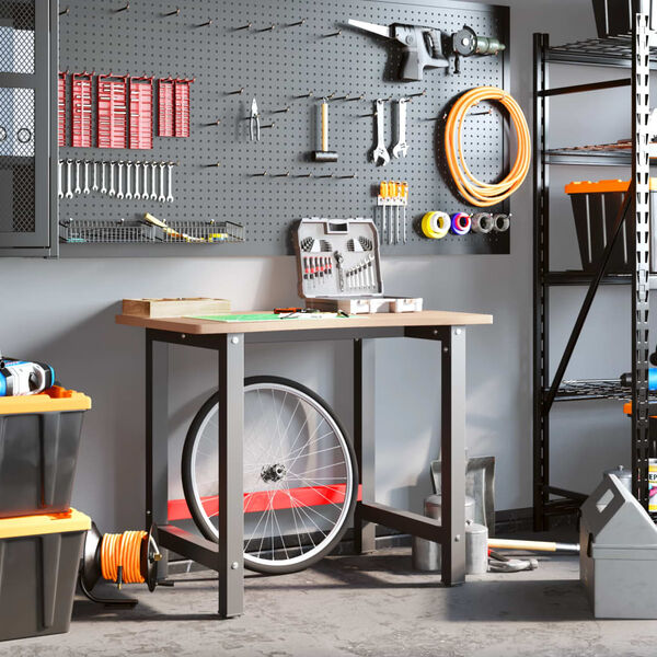 vidaXL darbagalds, 100x(55-60)x81,5 cm, dižskābarža masīvkoks