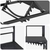 vidaXL Sauļo&scaron;anās krēsls Melns 200 x 62 x 59,5 cm Tekstilēna