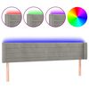 vidaXL gultas galvgalis ar LED, 203x16x78/88 cm, gai&scaron;i pelēks samts