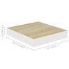 vidaXL sienas plaukti, 2 gab., balti, ozolkoka, 23x23,5x3,8 cm, MDF