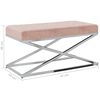 vidaXL sols, rozā samts un nerūsējo&scaron;s tērauds
