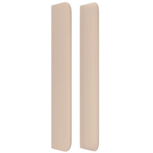 vidaXL galvgalis ar malām, 163x16x118/128 cm, kapučīno, mākslīgā āda