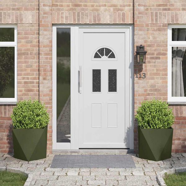 vidaXL Puķu kaste 2 pcs Olīvu zaļ&scaron; 50 x 50 x 50 cm Tērauds