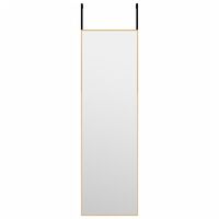 vidaXL durvju spogulis, zelta krāsa, 30x100 cm, stikls un alumīnijs