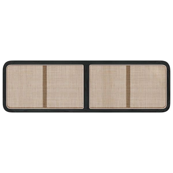 vidaXL Galvgalis ar galvas klāju Melna 180 x 55 x 3 cm Rotangpalma