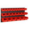 vidaXL 26-daļīgs darbnīcas plauktu komplekts, sarkans un melns, 77x39 cm, polipropilēns