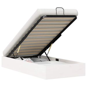 vidaXL Otomanas Gultas Rāmja ar Uzglabā&scaron;anu Balts 90 x 190 cm