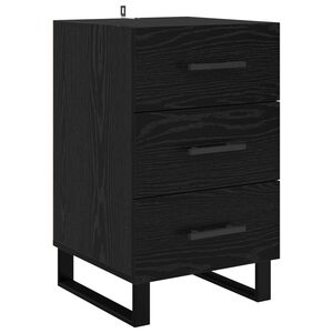 vidaXL Nakts skapītis Melns ozolkoks 40 x 40 x 66 cm Inženierijas koks