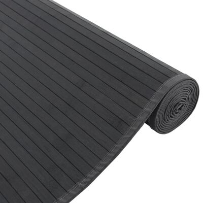 vidaXL paklājs, taisnstūra forma, melns, 80x400 cm, bambuss