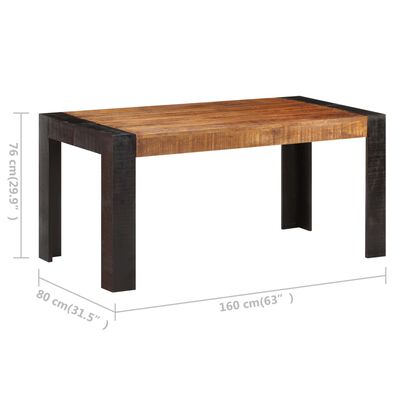 vidaXL virtuves galds, 160x80x76 cm, mango masīvkoks
