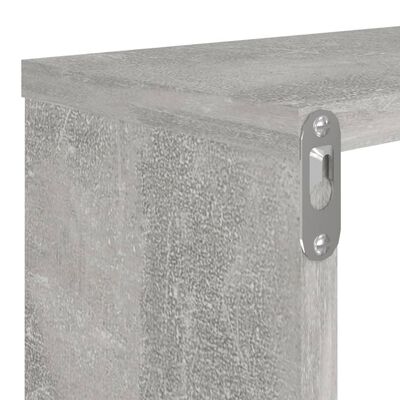 vidaXL sienas plaukti, 2 gb., betonpelēki, 80x15x26,5cm, skaidu plātne